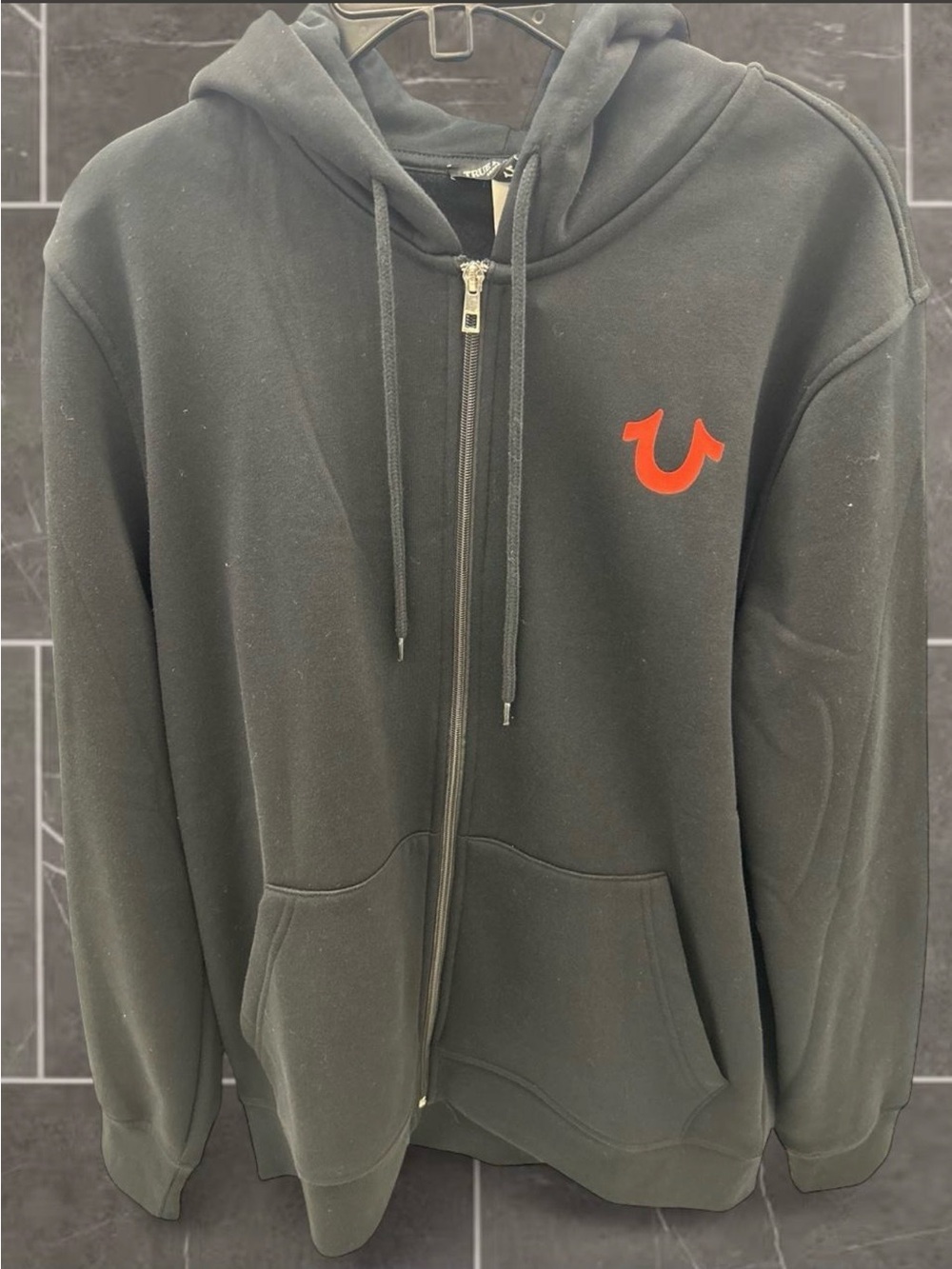 True Religion Men's Black Zip Hoodie